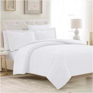 Bedsheet White Plain Cotton Double bedsheets Soft Bedding with 2 Pillowcases High Quality