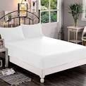 Bedsheet White Plain Cotton Double bedsheets Soft Bedding with 2 Pillowcases High Quality