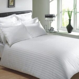 Bedsheet White Cotton Satin Stripe bedsheets High Quality