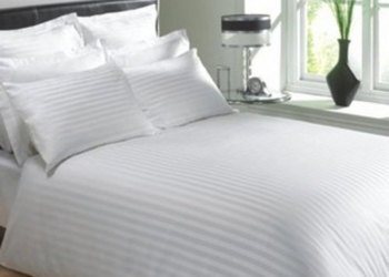 Bedsheet White Cotton Satin Stripe bedsheets High Quality