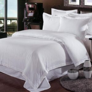 Seller of Sateen Stripe Bed Sheets | Egyptian Cotton Single & King Size Fancy Bedsheet Set With Pillow Cases